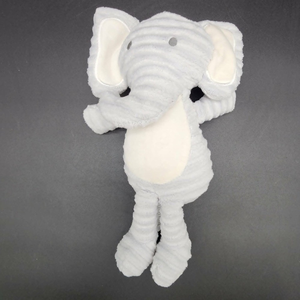 Chick Pea Gray Plush Elephant Small Nursery Ribbed Corduroy Safari Toy